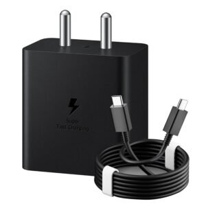 SafeMode™ 45w Type C Super Fast Charger for Samsung S25/S25 ultra/S24/S24 Ultra/A36/A56/A35/A17/M17/A26/M36 (Black with Data Cable)